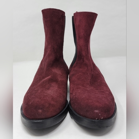 Emanuele Crasto Women's Mid Calf Burgundy Leather Boots Made In Italy Size 39 - Picture 9 of 9